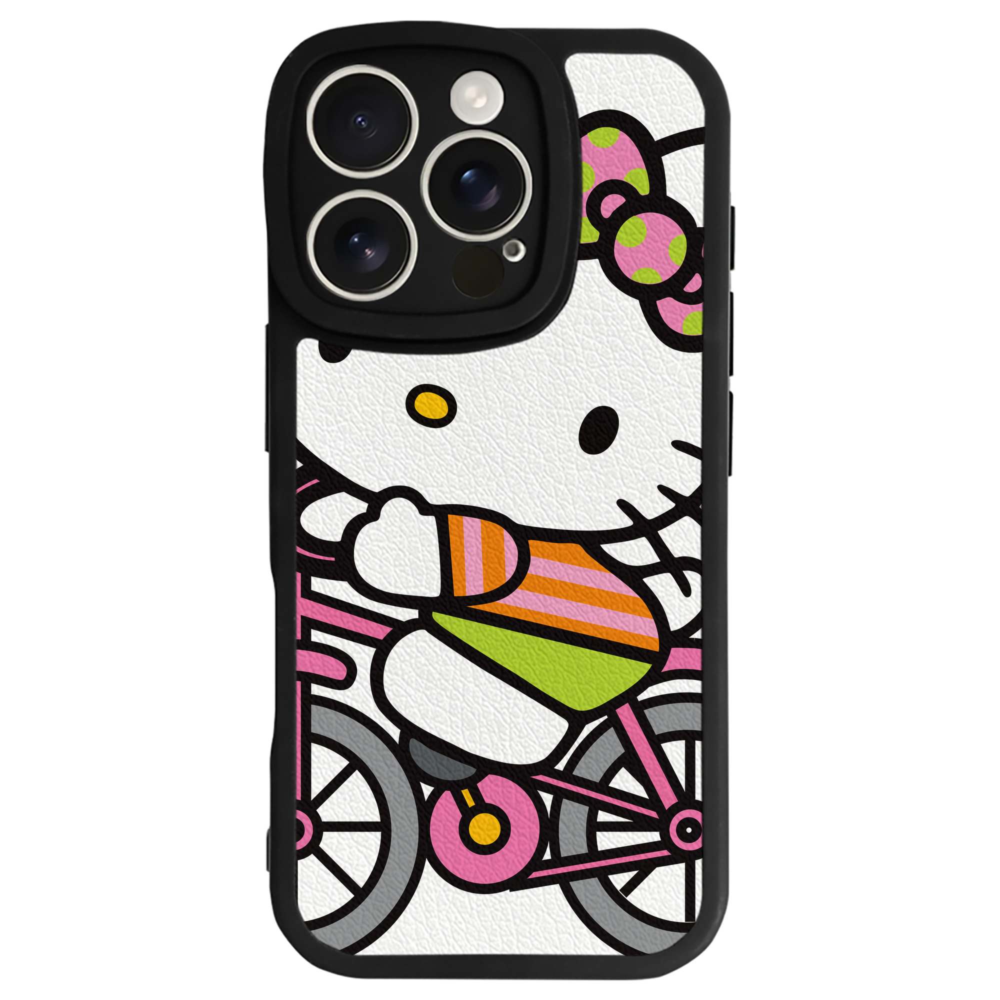 （画像用） Hello Kitty ハローキティ 【iPhone 16シリーズ対応】シリコンスマホケース（レザー調） 材質：シリコン